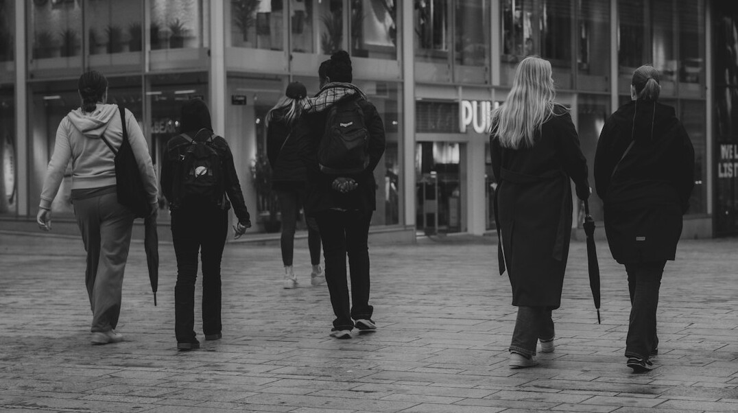group of teenagers in mall