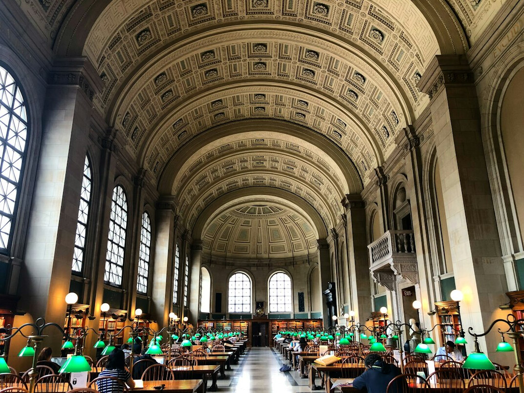 Grand reading room of a historic library