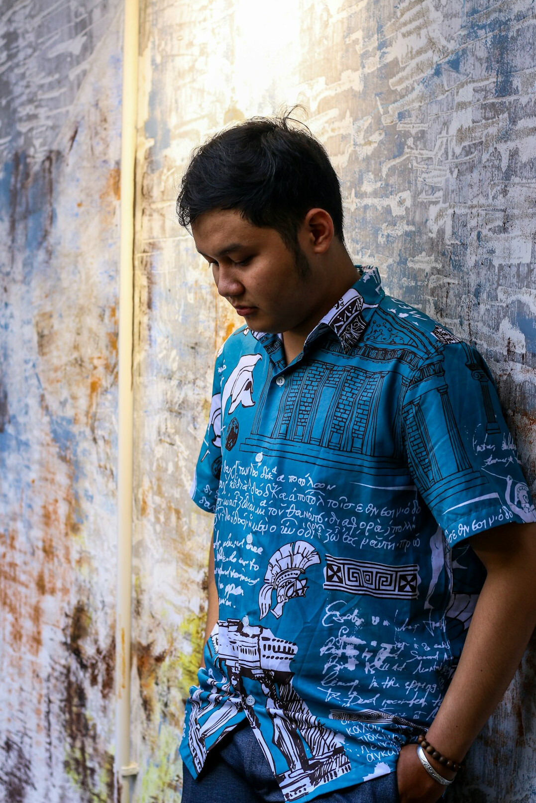 Portrait of a man author in a shirt